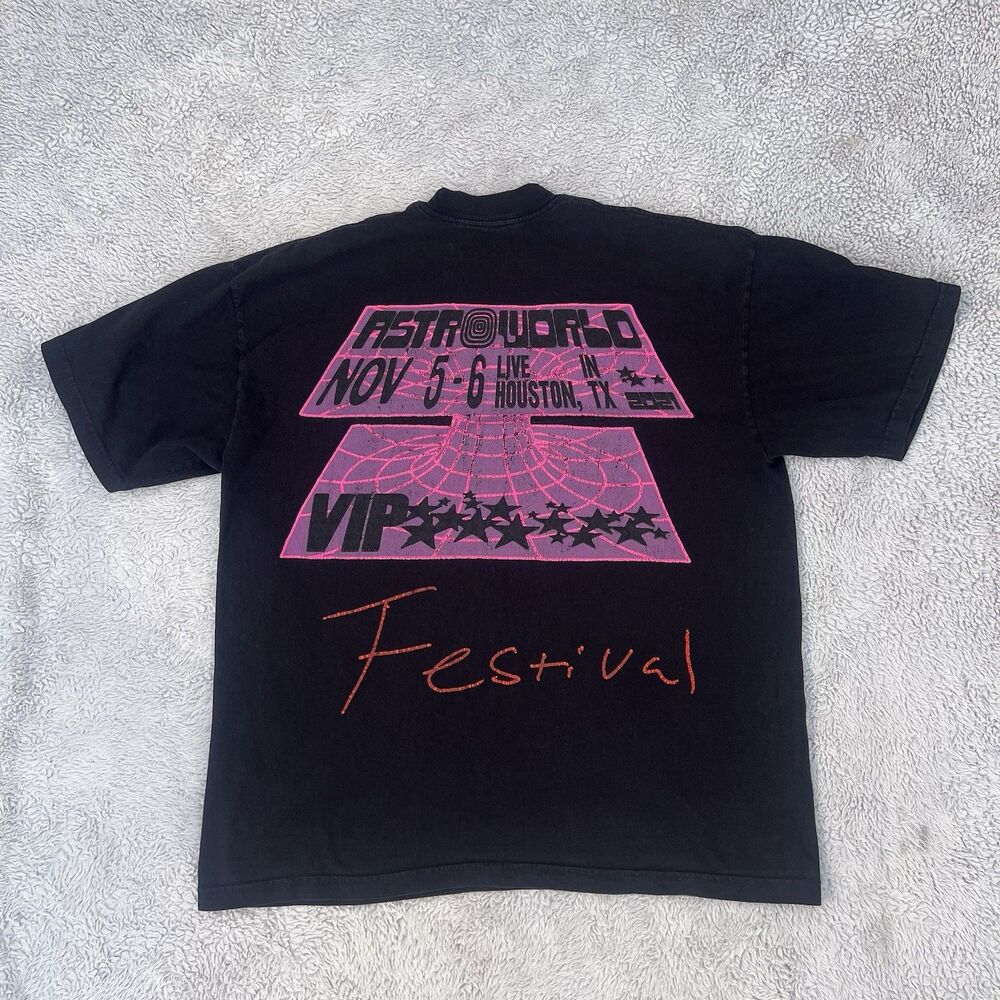 AstroWorld AstroFest Nov 2021 Houston VIP Graphic T Shirt Black One Size XL